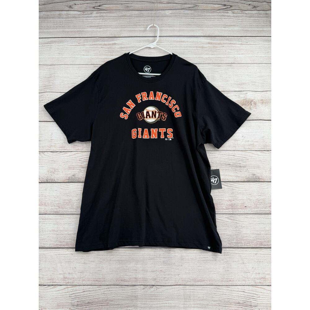 47 Brand San Francisco Giants Short Sleeve T-Shirt Mens XXL Black Orange NEW